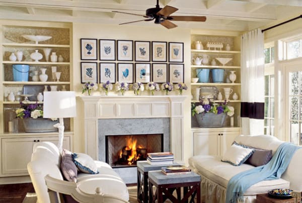 home inspiration cozy family rooms and bedrooms - burlap and blue