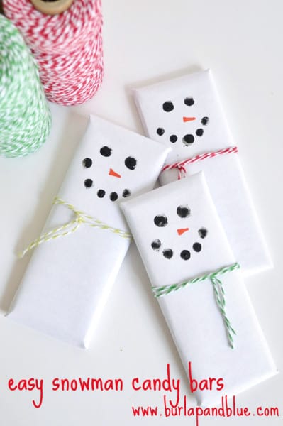 snowman candy bars