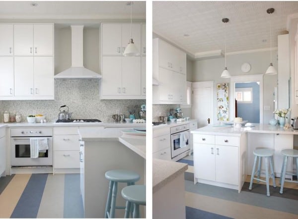 blue white kitchen