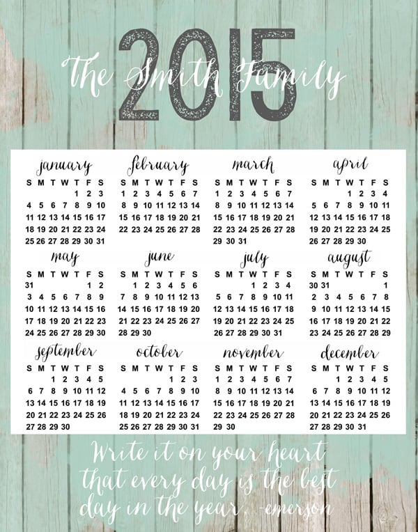 2015 printable calendars