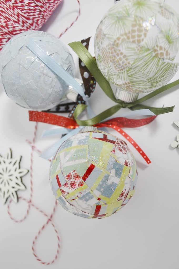 DIY Christmas Ornaments How to Mod Podge Glass Ornaments