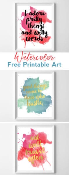 Watercolor Free Printables