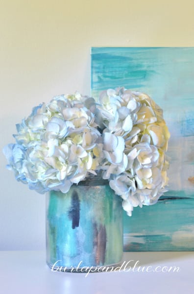 watercolor mod podge vase