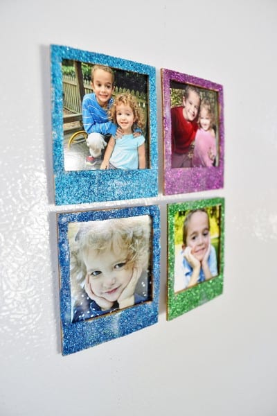 glittered polaroid frames