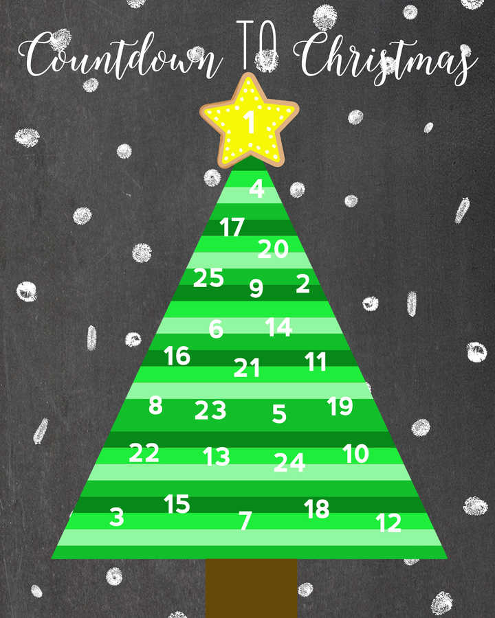 Printable Christmas Tree Advent Calendar