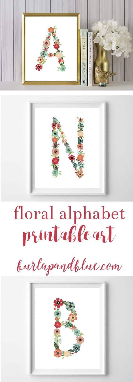 Floral Art Free Floral Alphabet Printables 