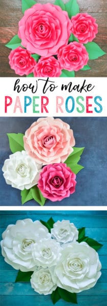 Giant Paper Flowers-How to Make Paper Garden Roses with Step by Step ...