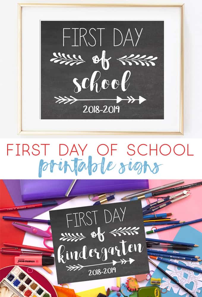 First Day Of School Printables 2018 2019 