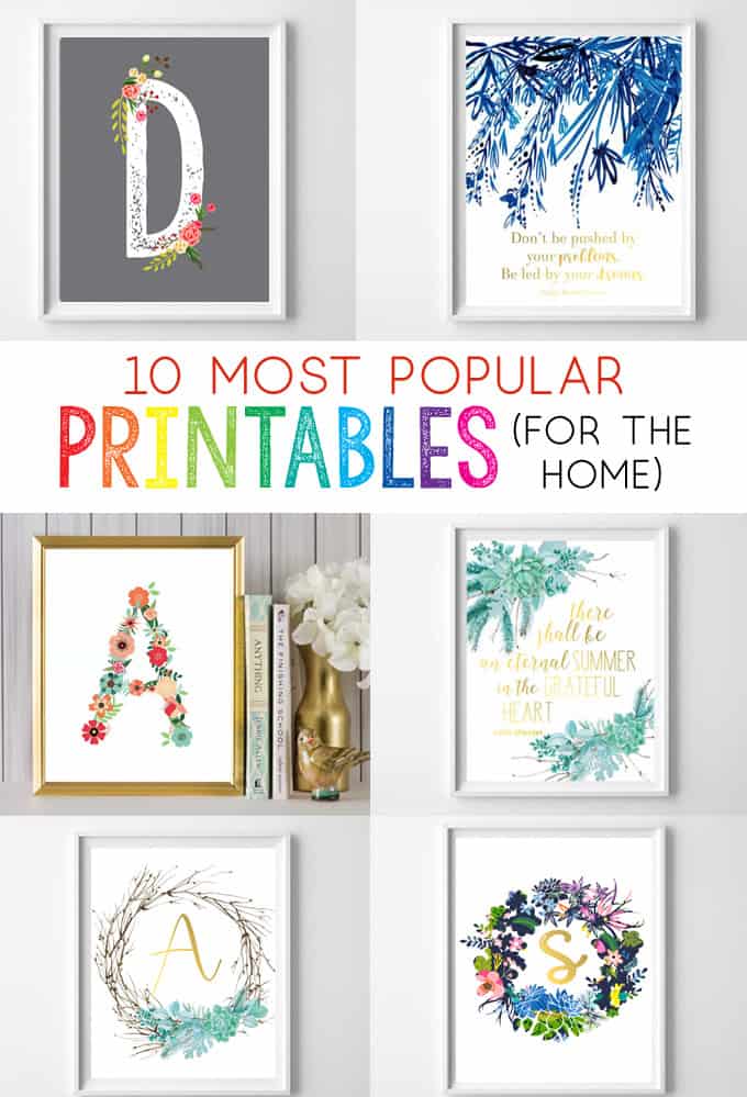 Wall Art On the Cheap! Top 10 Most Popular Free Printables for the Home