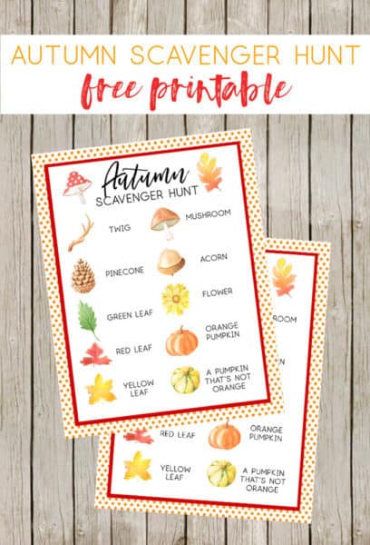 Fall Scavenger Hunt for Kids {Free Autumn Scavenger Hunt Printable}