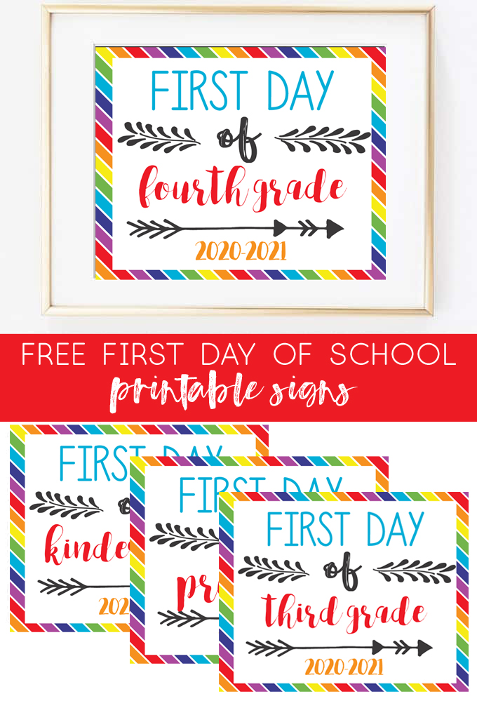 Free Printable First Day Of School Signs 2020 2021 