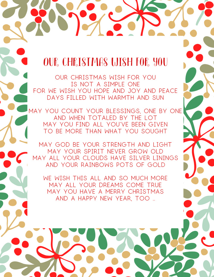 Free Printable Christmas Poems