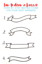 How to Draw a Banner {Sharing Step by Step Instructions for Four Banners}