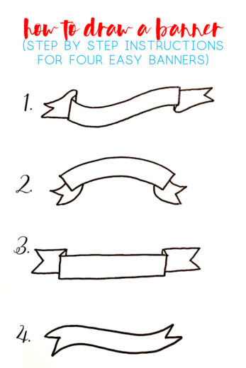Step by step guide to drawing a simple banner