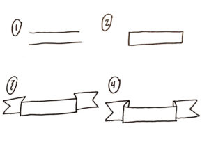 How to Draw a Banner Sharing Step by Step Instructions for Four Banners