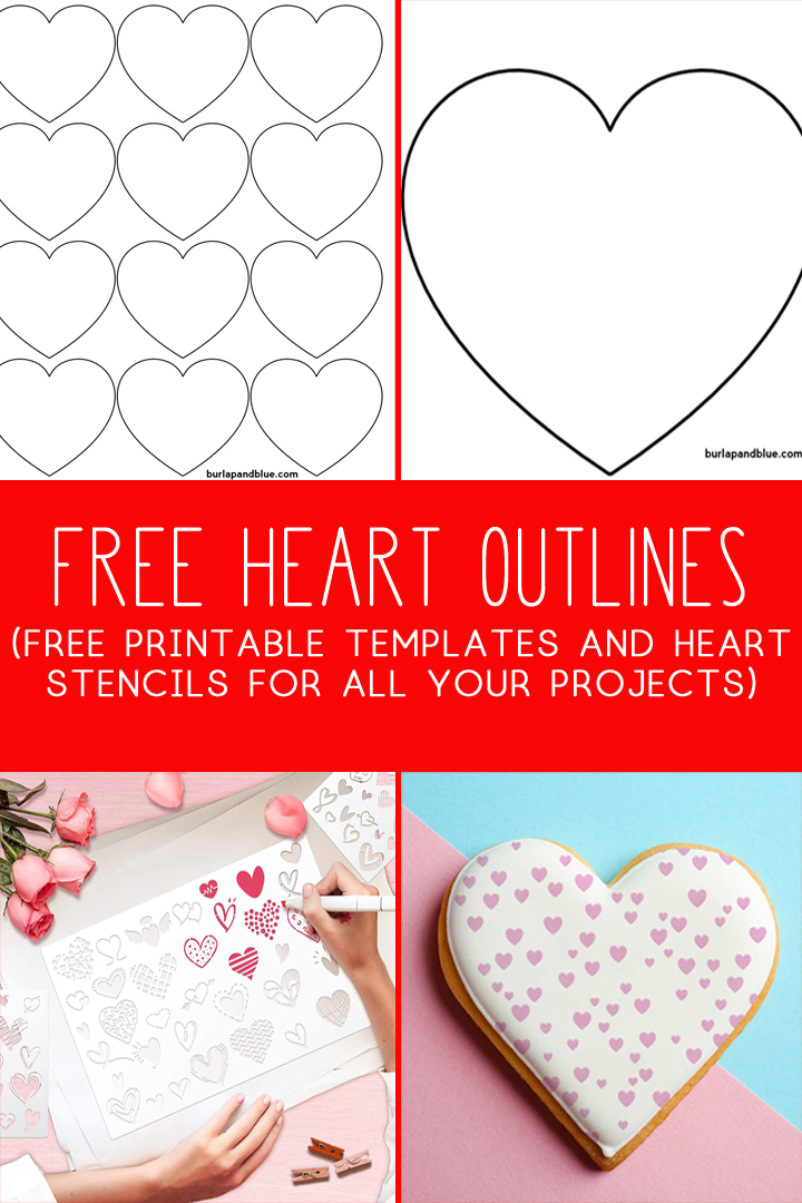 Valentine's day outlines and patterns - Heart stencils to print and cut out