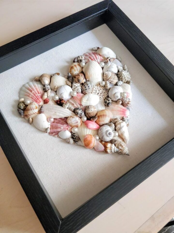 Ideas For Displaying Seashells Clever Seashell Display Ideas   Diy Seashell Art Shadow Box Frame 735x980 1 720x960 