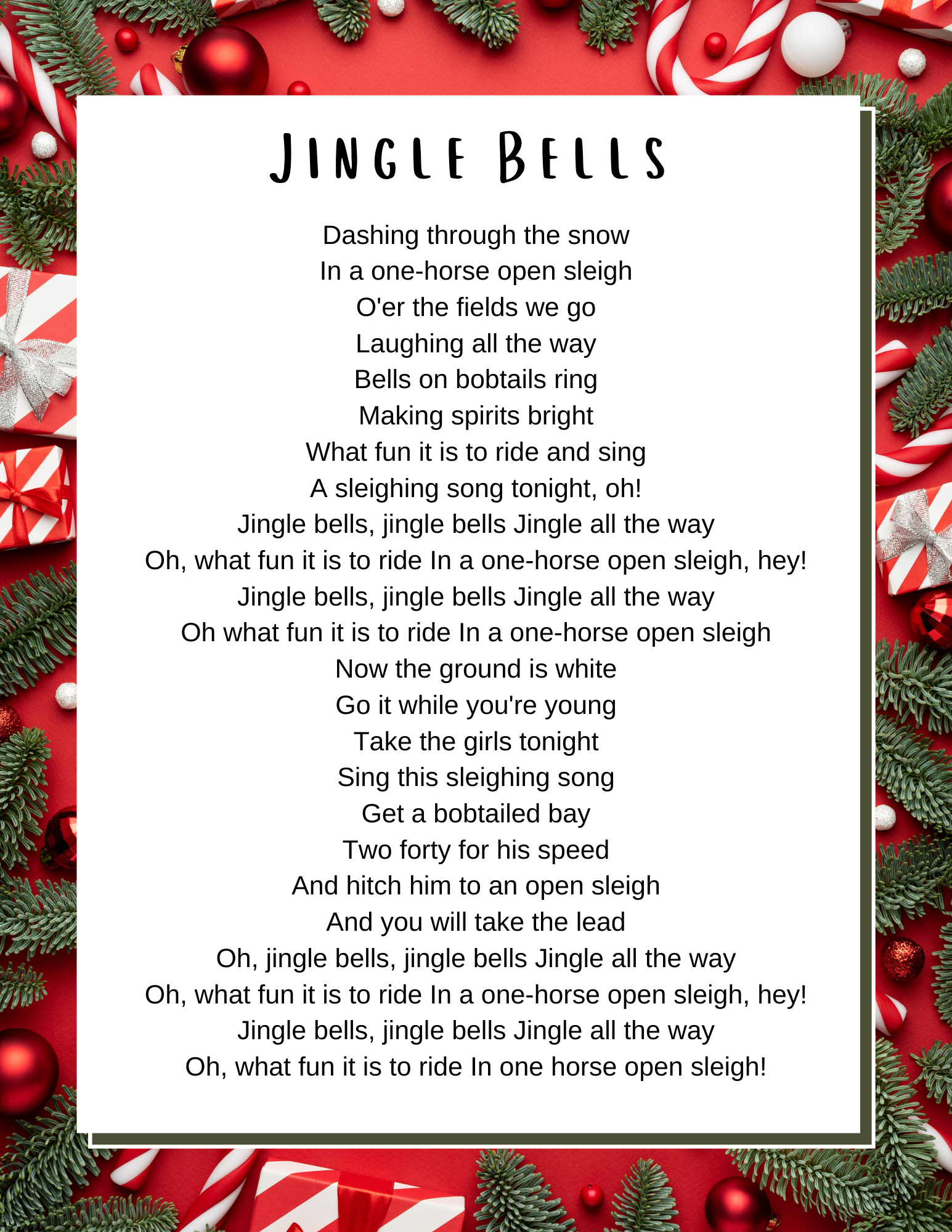 Jingle Bells Bad Version Lyrics
