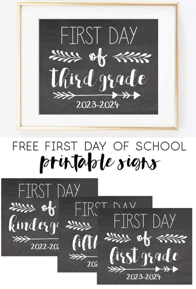 Free First Day of School Printable Signs 2023