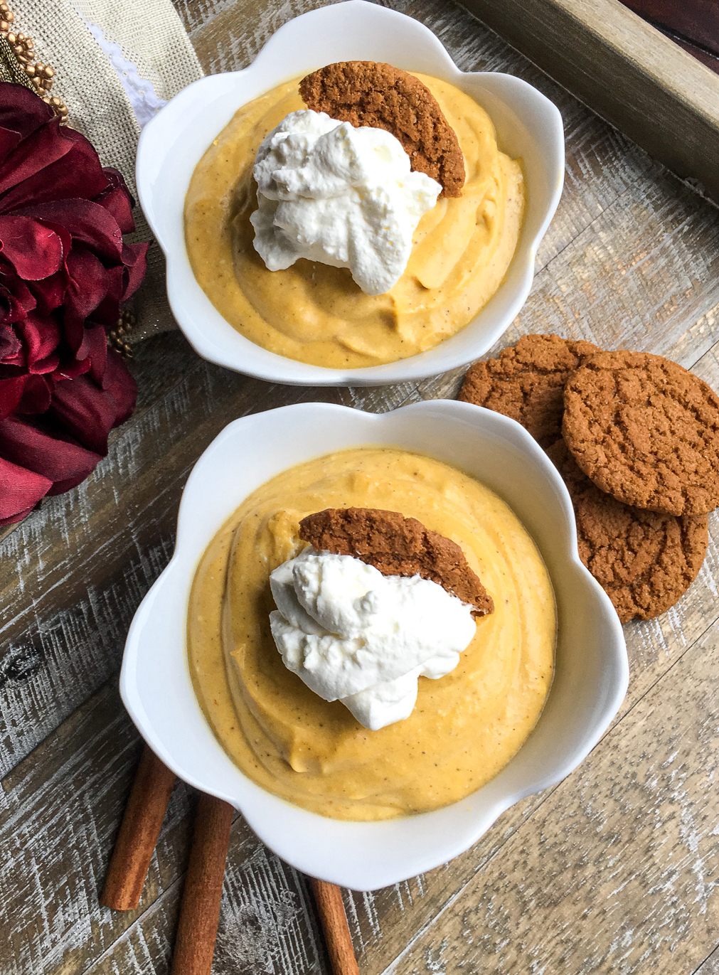 Creamy Pumpkin Mousse with Maple Whipped Cream